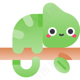 卡通变色龙元素图标免扣