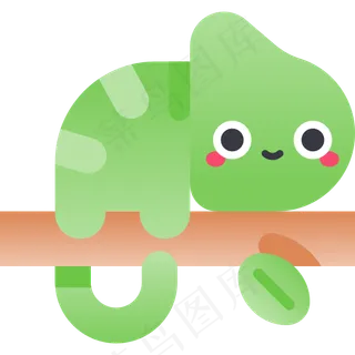 卡通变色龙元素图标免扣