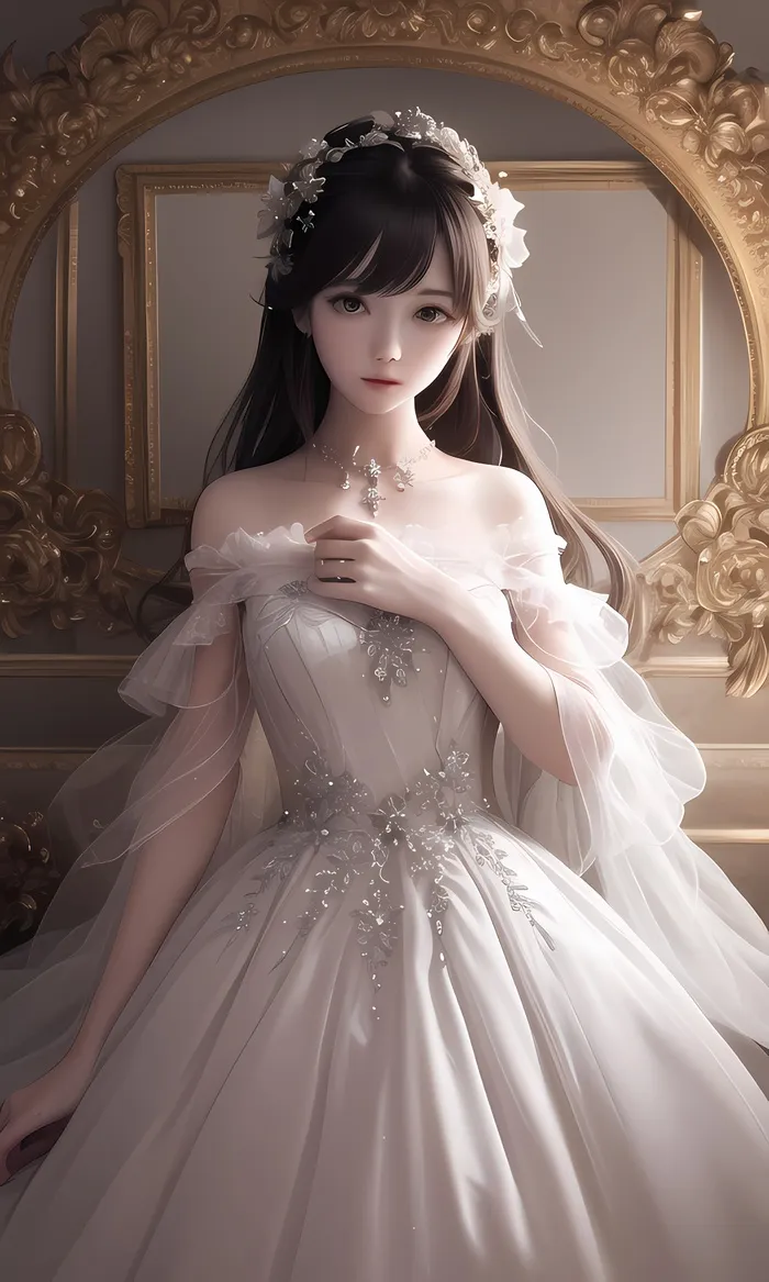 AI小姐姐美女二次元绘画古装大眼头饰漂亮001