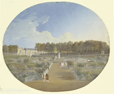 欧洲建筑广场风景画油画