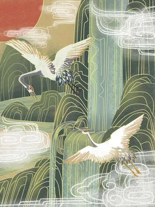 中式古典国潮来袭海报展板宣传背景图PSD设计PS模板素材