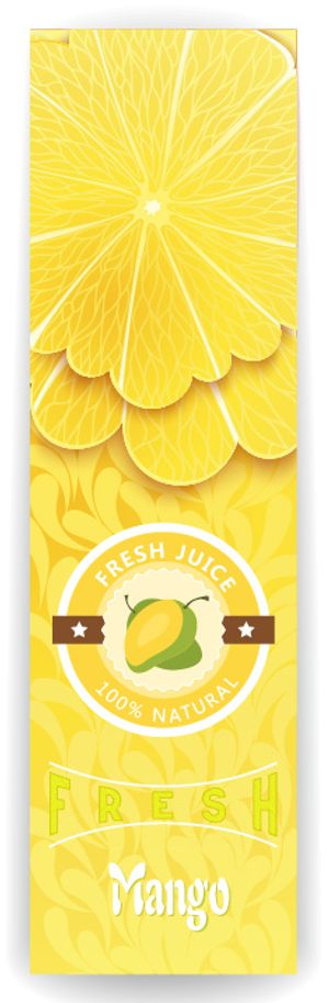 新鲜果汁圆形新鲜果汁标签AI矢量图