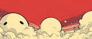 红色可爱卡通放射状条纹渐变