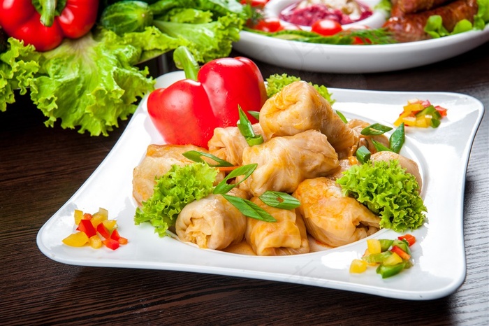 白菜包料辣椒修饰美食