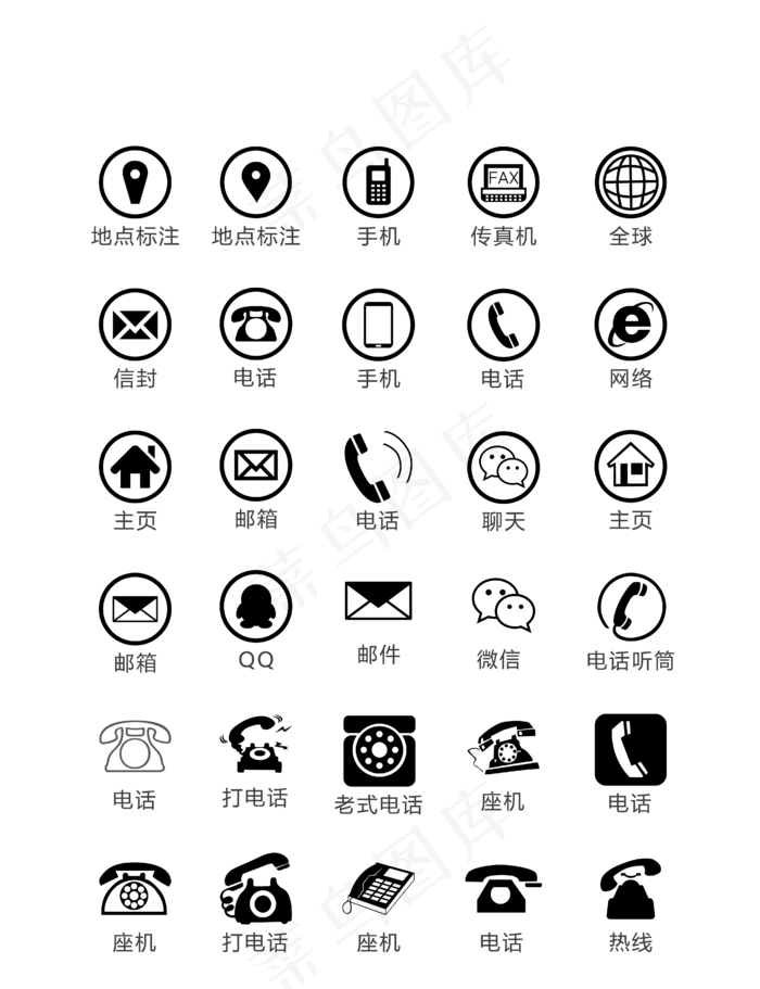图标电话微信邮箱