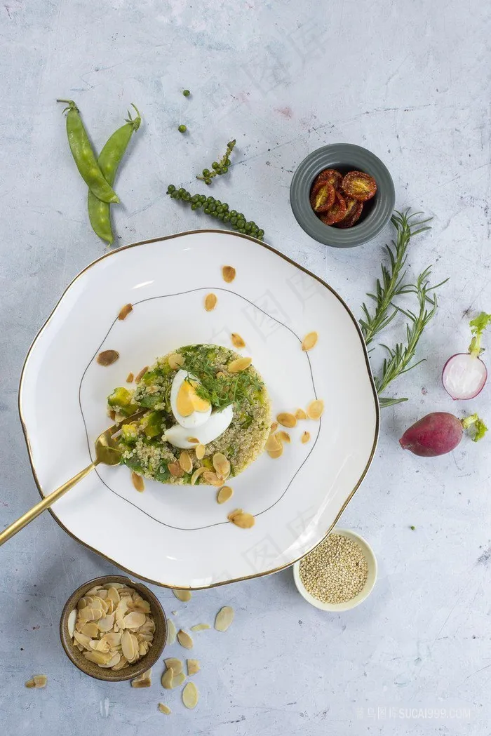 美味健康早餐俯视摄影图