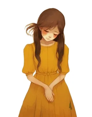 黄色衣服女孩免抠