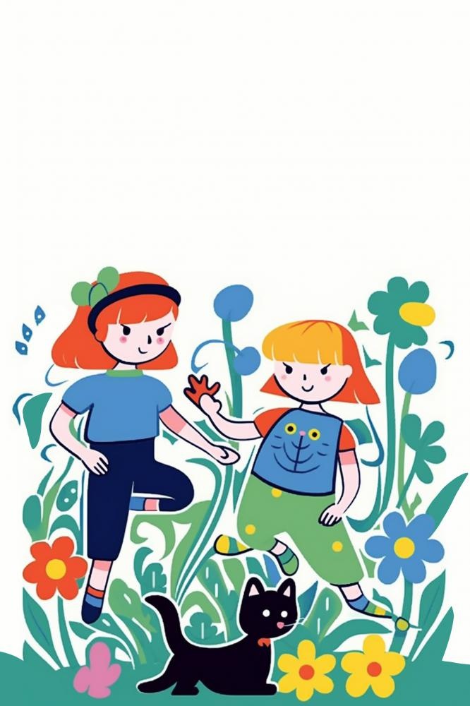 卡通少儿彩色扁平简约海报背景