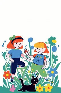 卡通少儿彩色扁平简约海报背景