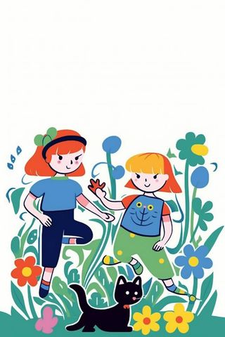 卡通少儿彩色扁平简约海报背景