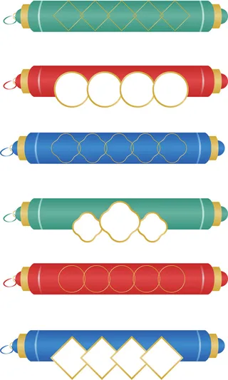 中国风中式古风国潮按钮装饰促销边框标题框对话框PSDAI设计素材