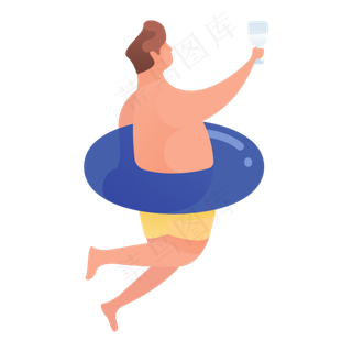 带游泳圈人物免抠图
