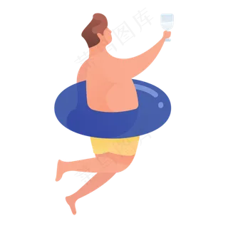 带游泳圈人物免抠图