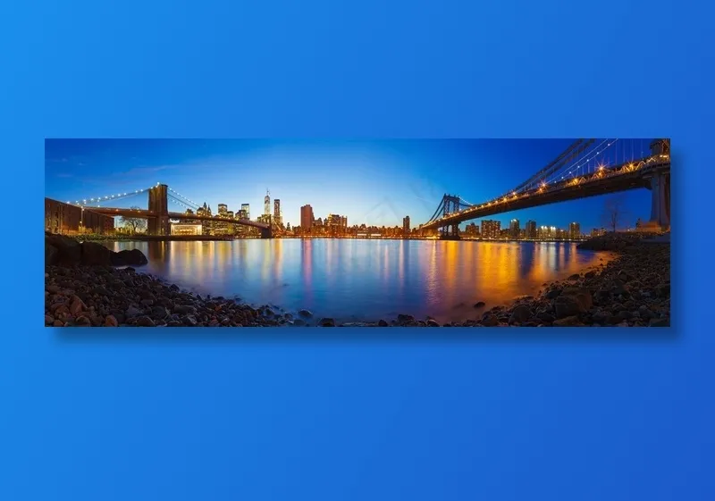 漂亮的长江大桥夜景高清摄影