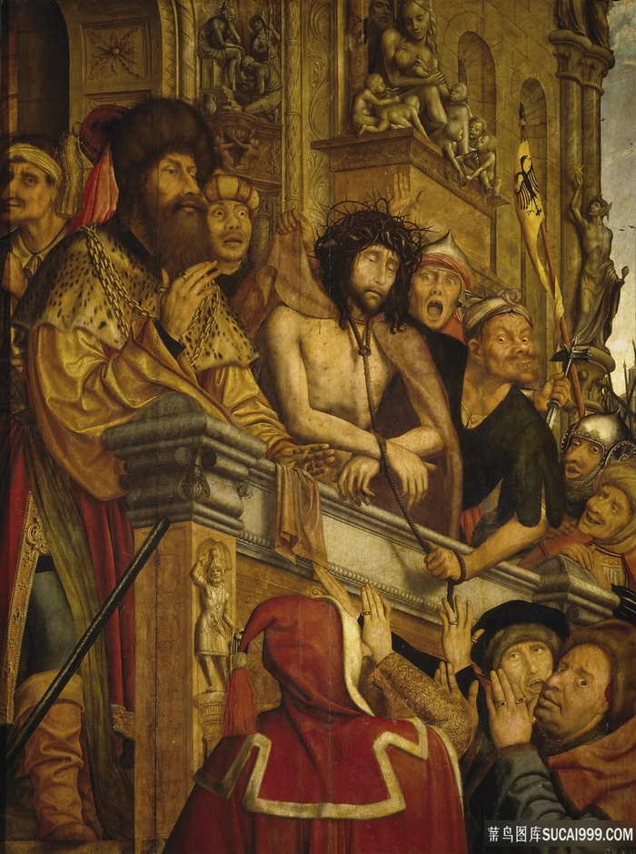 欧洲人物聚集油画