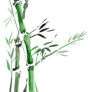 竹子水墨画中国风国画墨水书法竹子画
