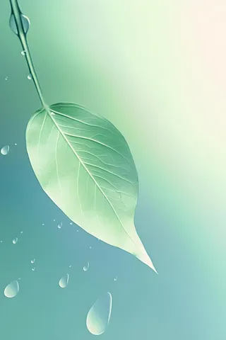 简约清新渐变黄绿色树叶纹理背景