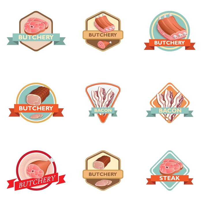 免抠彩色肉制品标签