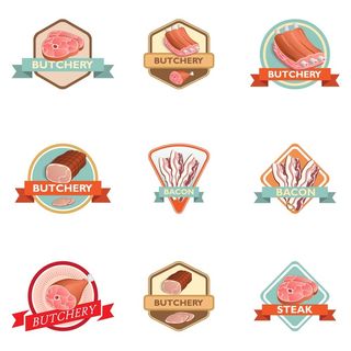 免抠彩色肉制品标签