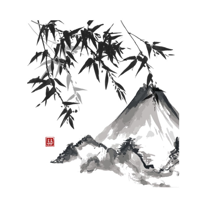 山水画素材中国风水墨画素材元素中国画