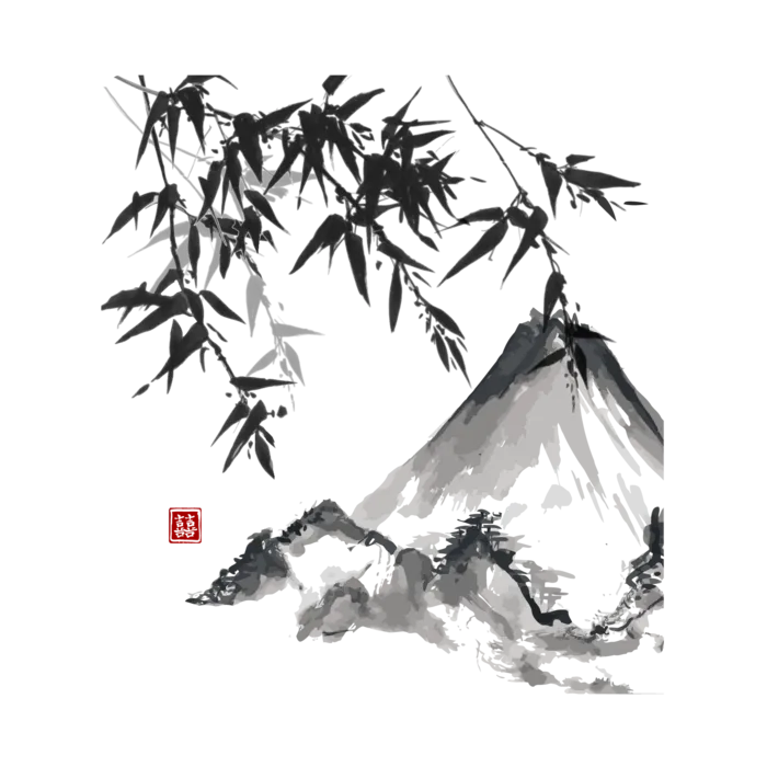 山水画素材中国风水墨画素材元素中国画