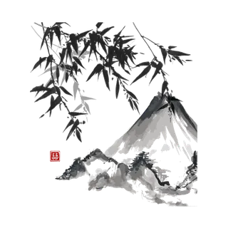 山水画素材中国风水墨画素材元素中国画