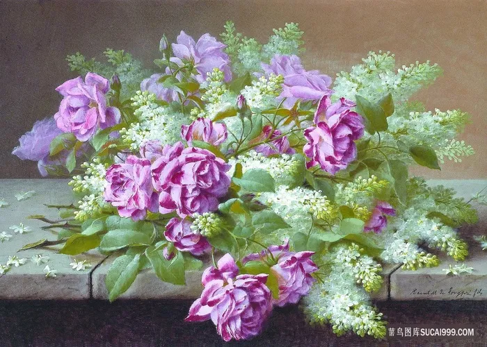 唯美花卉高清艺术插画