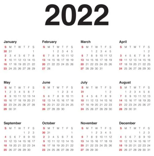 日历 2022 年 PNG免抠(590x600)