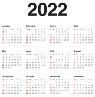 日历 2022 年 PNG免抠