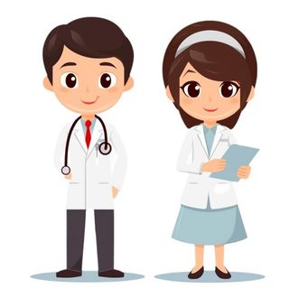 医生护士人物插画花天使免抠