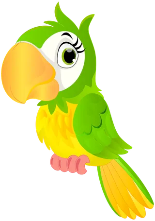 黄绿鹦鹉卡通
