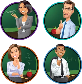 教师Q版绿色少儿兴趣班素材