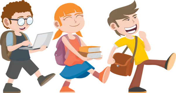 齐步走 卡通 男生 女生