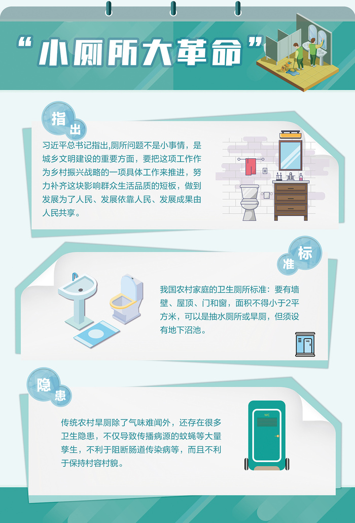 农村生活环境小厕所大革命海报
