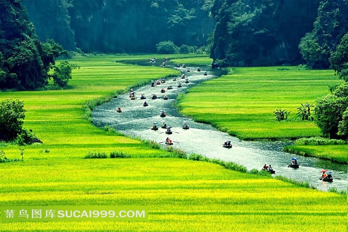 田园风景旅游插画素材