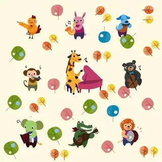 卡通儿童房背景墙壁纸壁画壁布