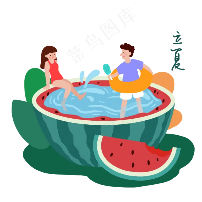 立夏节气免抠png  