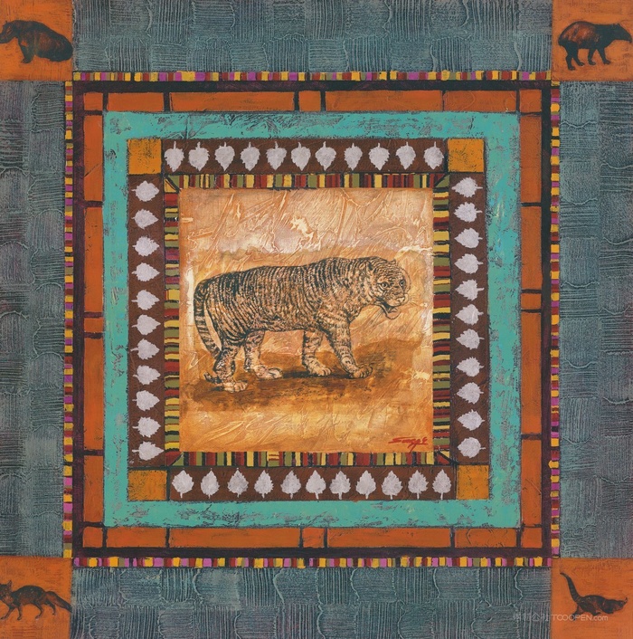 老虎艺术时尚插画