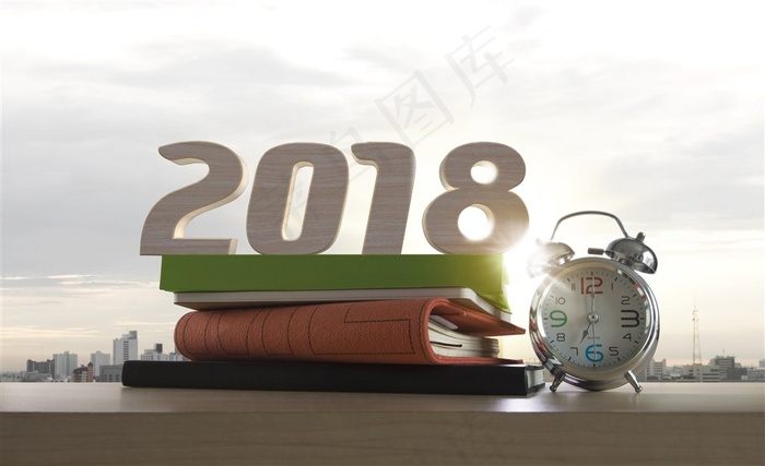 创意2018迎接新年2018艺术字高清概念图片