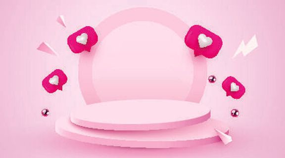 粉色电商产品展示台样机素材