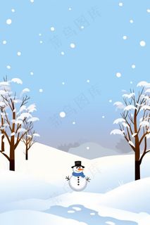 淡蓝雪地冬天清新背景