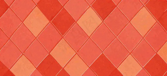红色格子纹理背景，布料(1616x736)