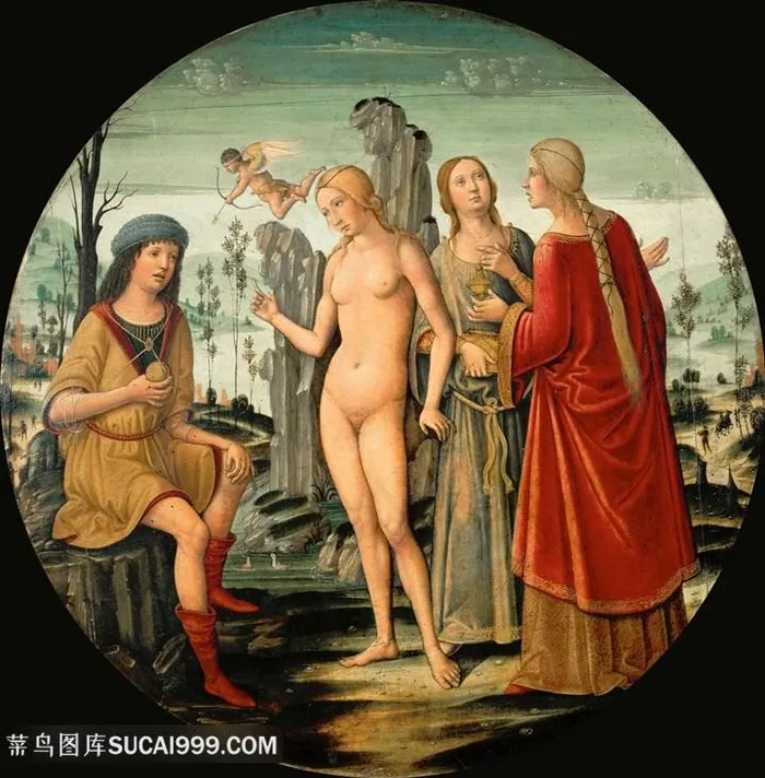 巴黎审判人物油画装饰画