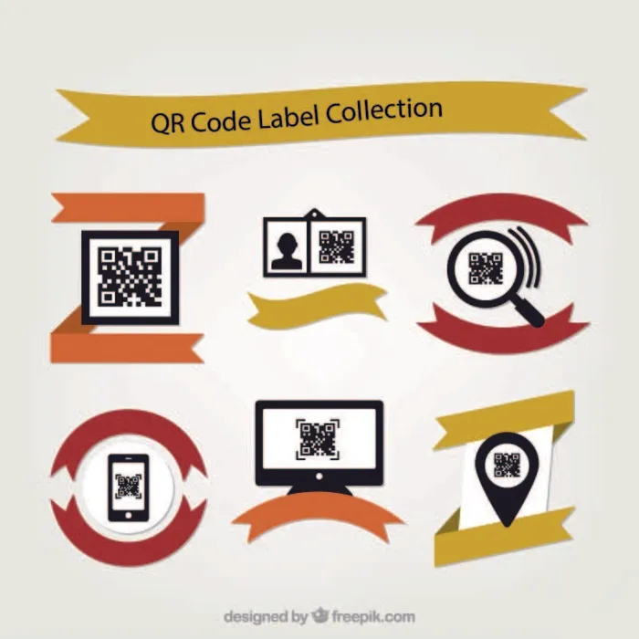 免抠创意三维码标签ai矢量模版下载