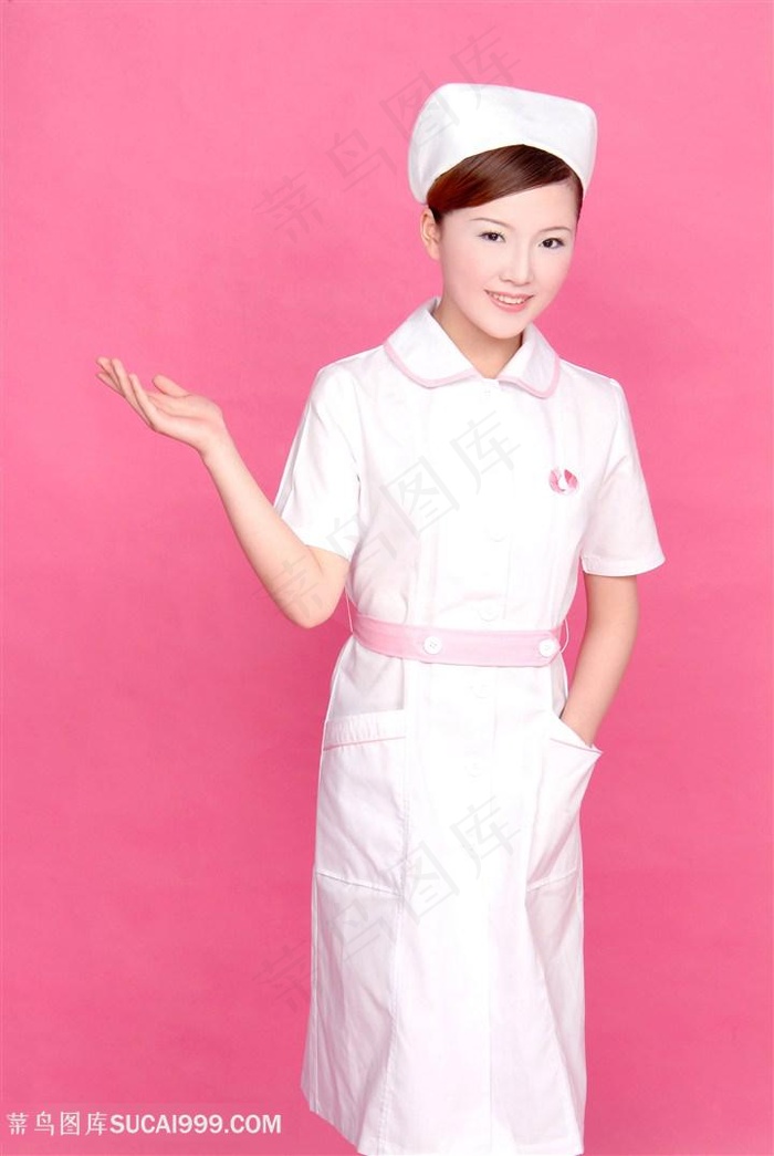 粉色套装职业人物女护士图片