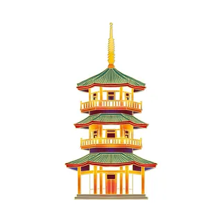 复古中国风国潮古建筑插画手绘高楼古塔PSD素材亭子png免抠图 复古中国风国潮古建筑插画手绘高楼古塔PSD素材亭子png免抠图