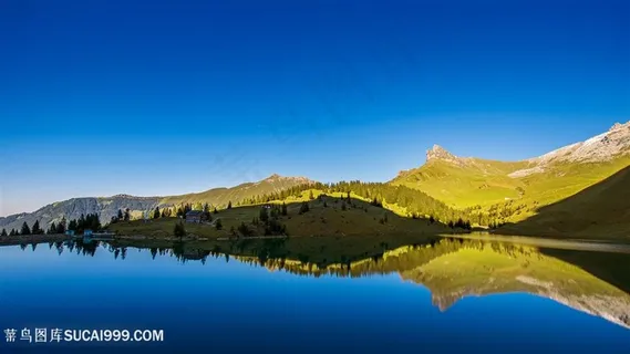 湖畔山峦美景风景画壁纸 湖畔山峦美景风景画壁纸