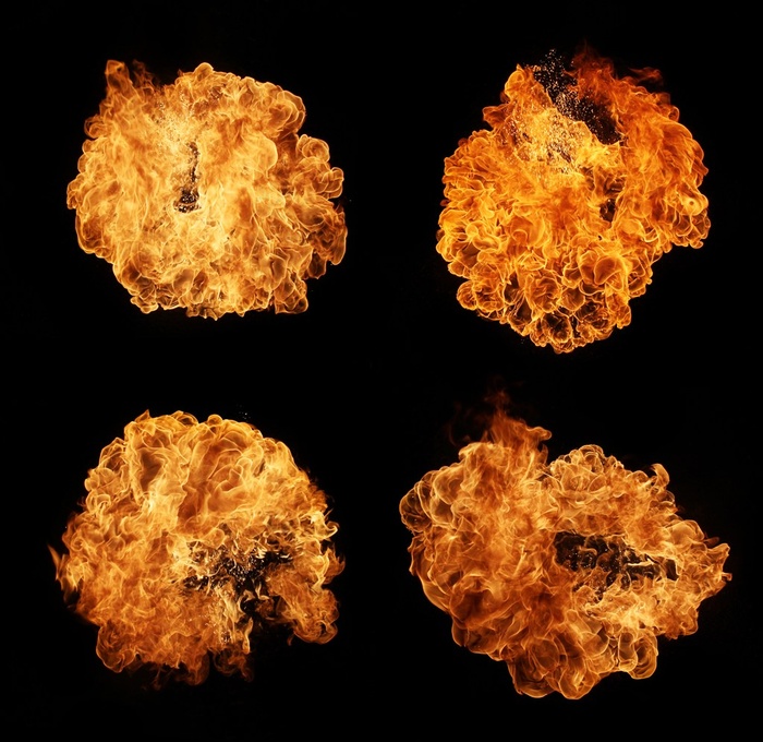 四款熊熊燃烧的火焰高清图片