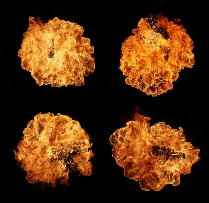 四款熊熊燃烧的火焰高清图片