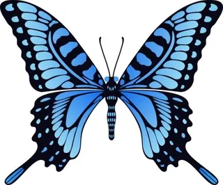 蓝色蝴蝶 PNG免抠